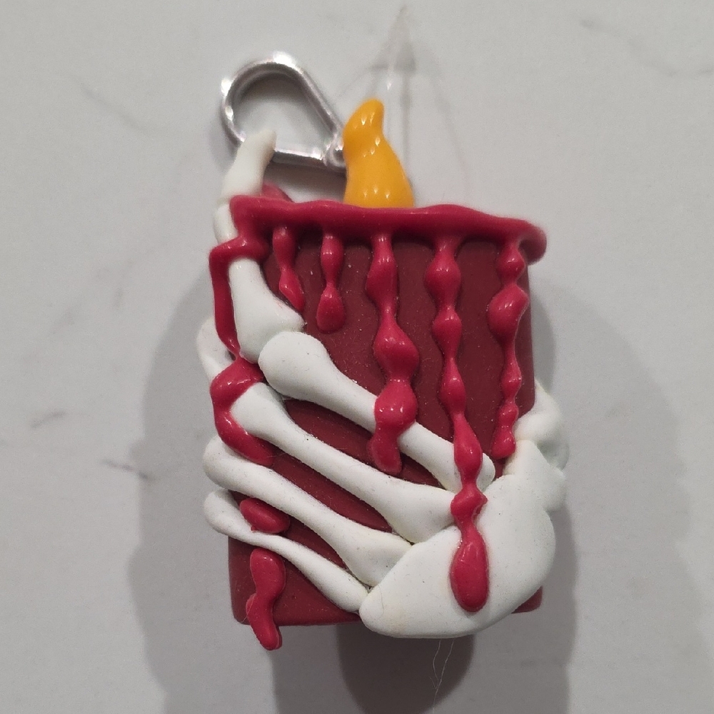 Red Candle BBW Pocketbac Holder with Skeleton Hand